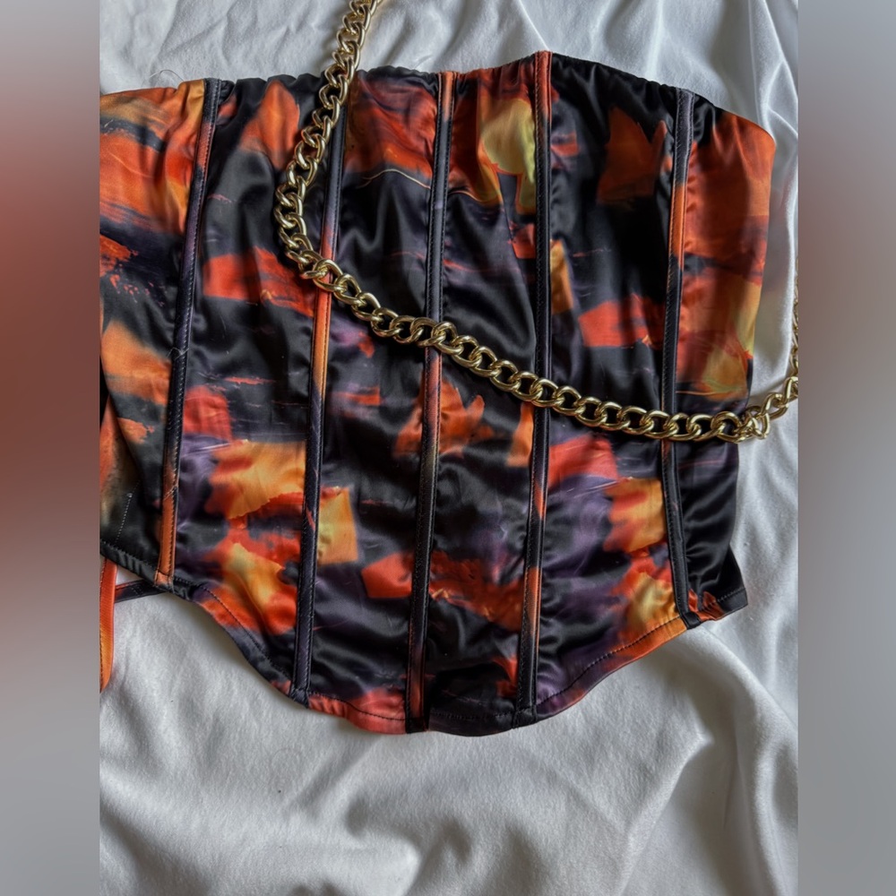 Vibrant lace up Corset Top